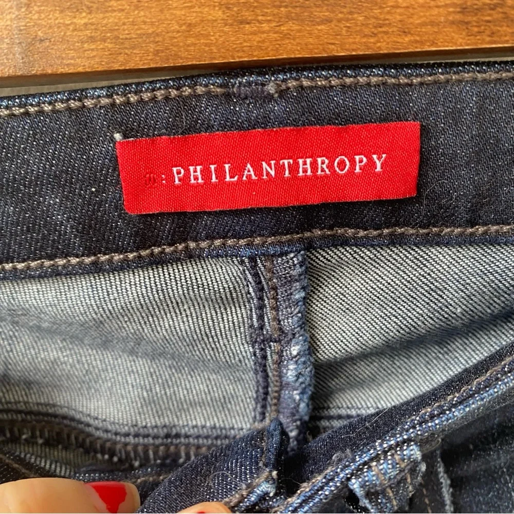 n: PHILANTHROPY Dark Wash Distressed Skinny Jeans - Picture 2 of 11